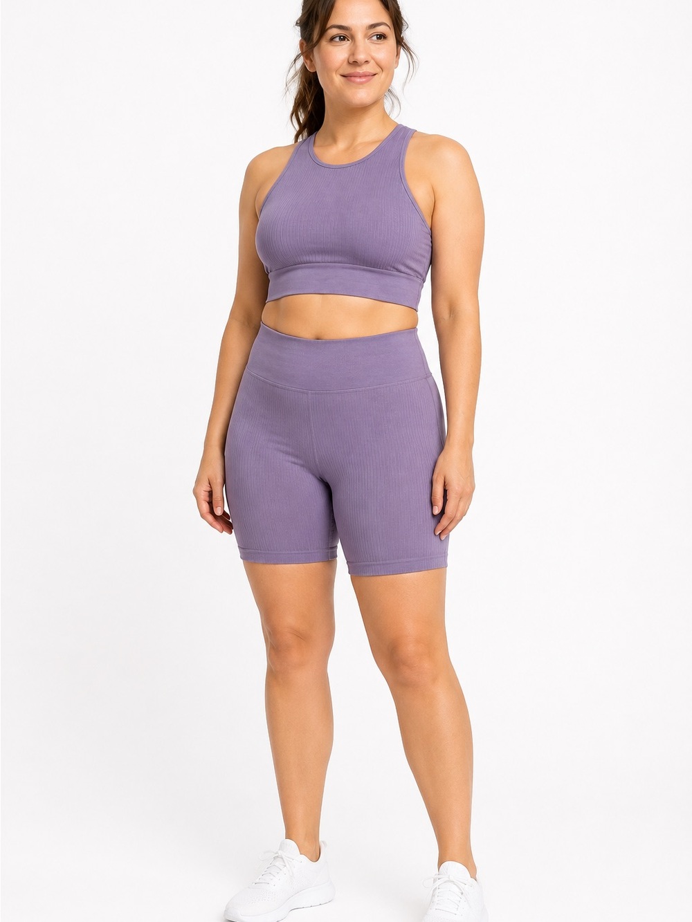ARULA Lavender Ribbed workout Set